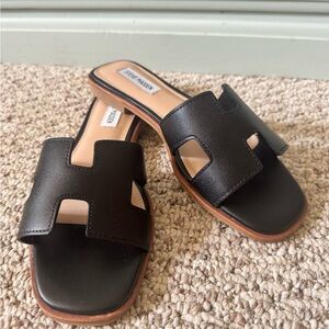 Steve Madden Black Leather Sandals
